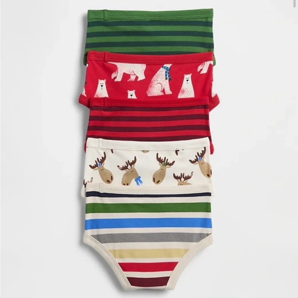 GAP Kids' Five-Pack Briefs - Green, Red, Cream, Blue, Navy underwear NWT
